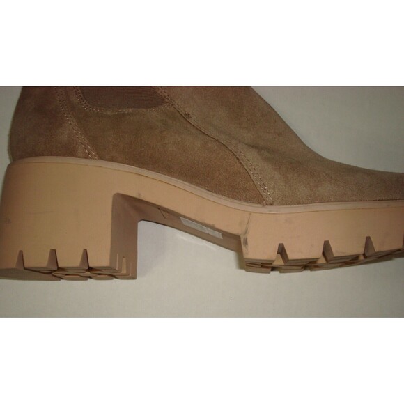 New Womens 11 Tan Leather Suede Dolce Vita Ankle Platform Boots Halina Ankl Lugg - Picture 7 of 7